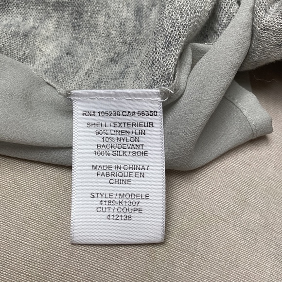 Joie Mixed Media Long Sleeve Gray Blouse Sweater Top Sz Small - Picture 5 of 5
